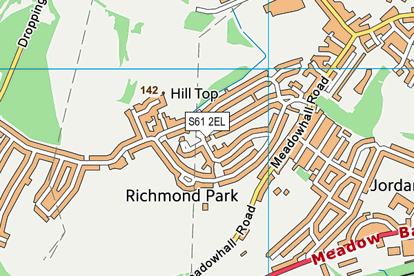 S61 2EL map - OS VectorMap District (Ordnance Survey)