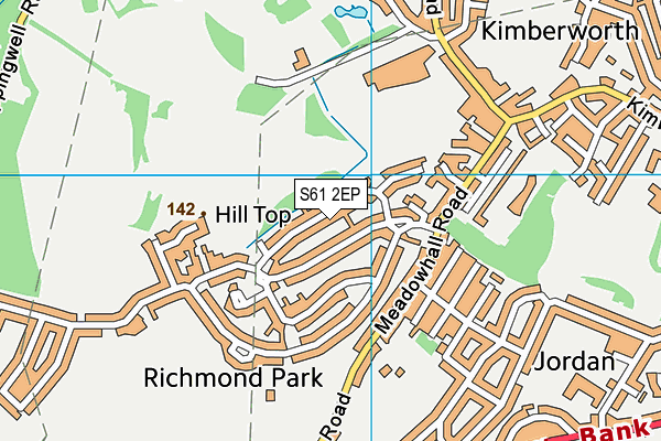 S61 2EP map - OS VectorMap District (Ordnance Survey)