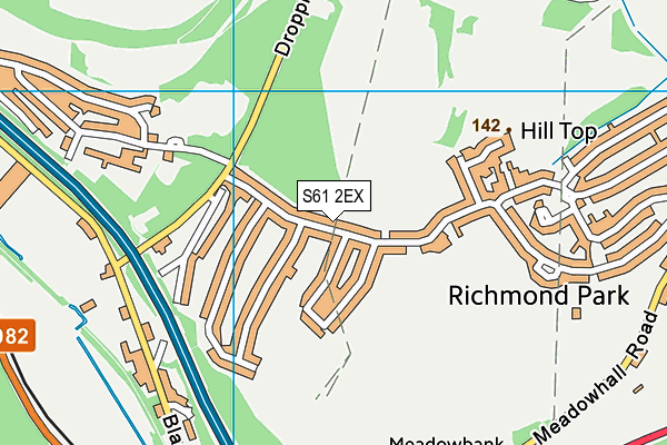 S61 2EX map - OS VectorMap District (Ordnance Survey)
