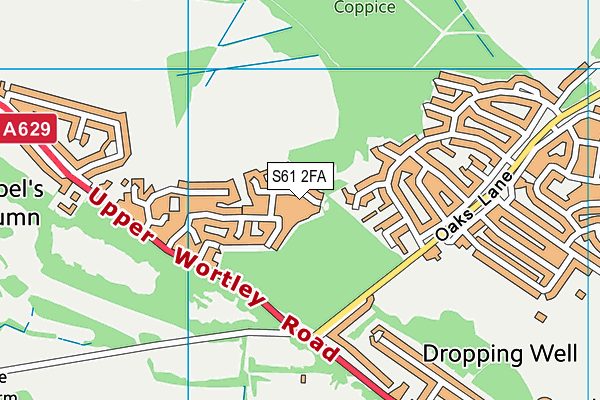 S61 2FA map - OS VectorMap District (Ordnance Survey)