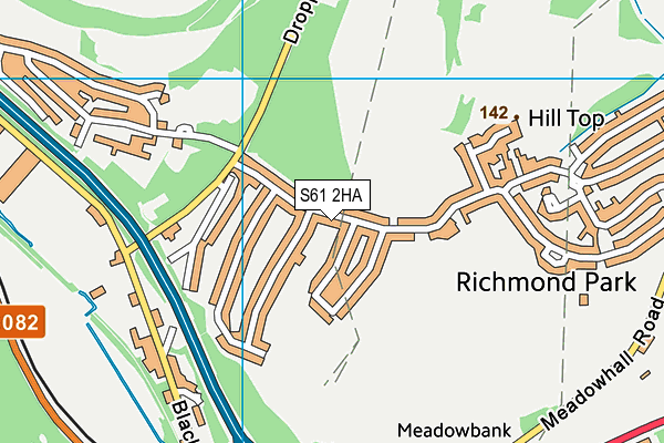 S61 2HA map - OS VectorMap District (Ordnance Survey)