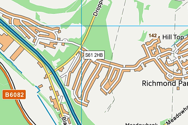 S61 2HB map - OS VectorMap District (Ordnance Survey)