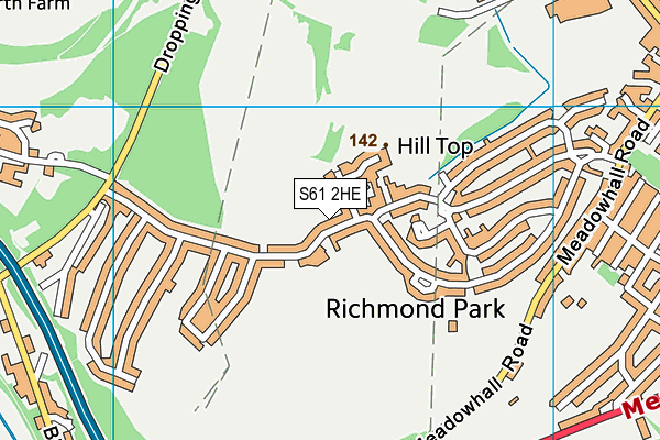 S61 2HE map - OS VectorMap District (Ordnance Survey)