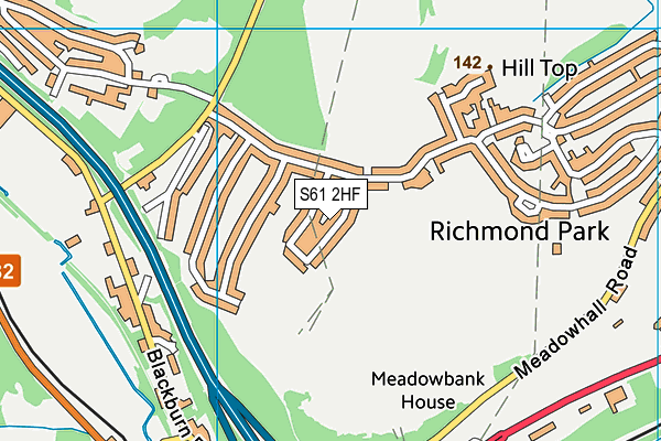 S61 2HF map - OS VectorMap District (Ordnance Survey)
