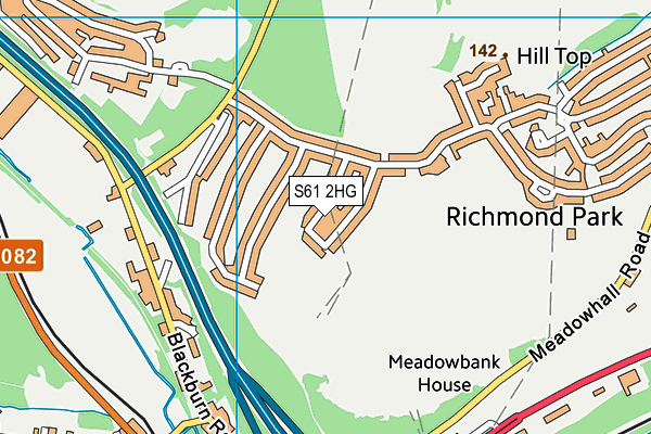 S61 2HG map - OS VectorMap District (Ordnance Survey)