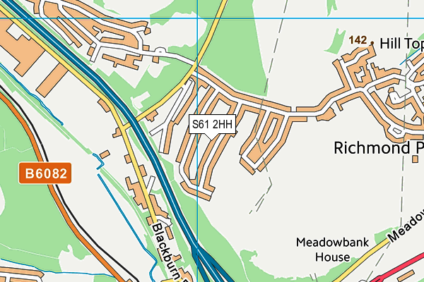 S61 2HH map - OS VectorMap District (Ordnance Survey)