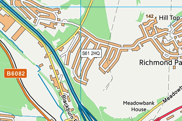 S61 2HQ map - OS VectorMap District (Ordnance Survey)