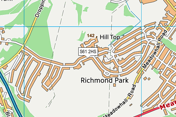 S61 2HS map - OS VectorMap District (Ordnance Survey)