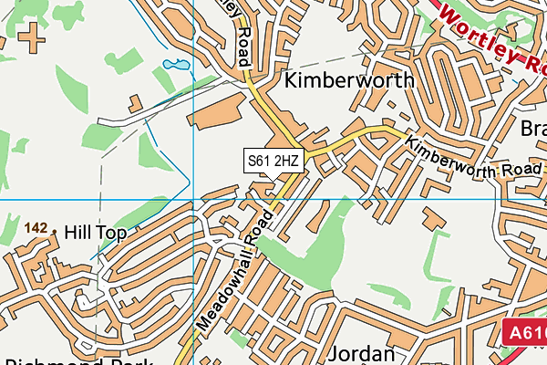 S61 2HZ map - OS VectorMap District (Ordnance Survey)