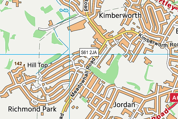S61 2JA map - OS VectorMap District (Ordnance Survey)