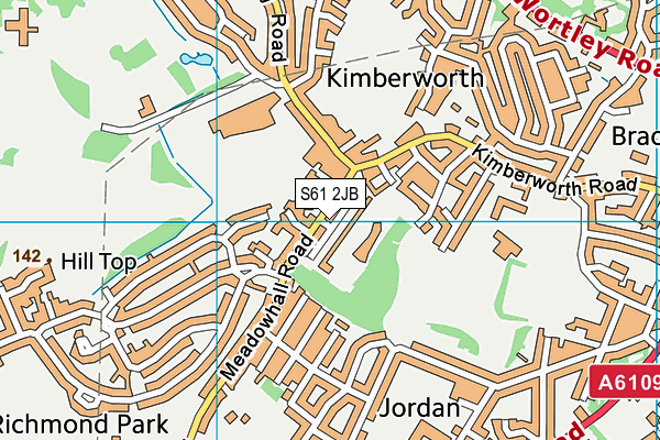 S61 2JB map - OS VectorMap District (Ordnance Survey)