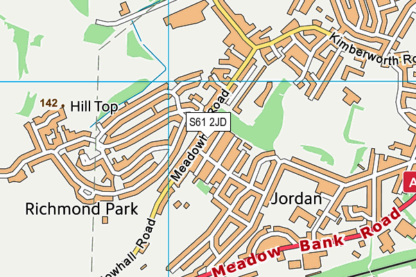 S61 2JD map - OS VectorMap District (Ordnance Survey)