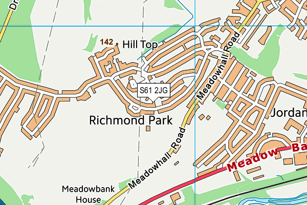 S61 2JG map - OS VectorMap District (Ordnance Survey)