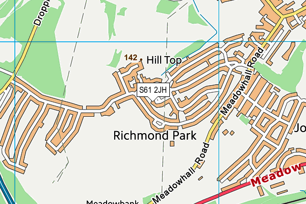 S61 2JH map - OS VectorMap District (Ordnance Survey)