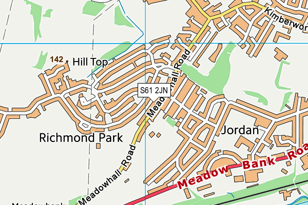 S61 2JN map - OS VectorMap District (Ordnance Survey)