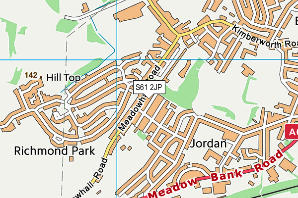 S61 2JP map - OS VectorMap District (Ordnance Survey)