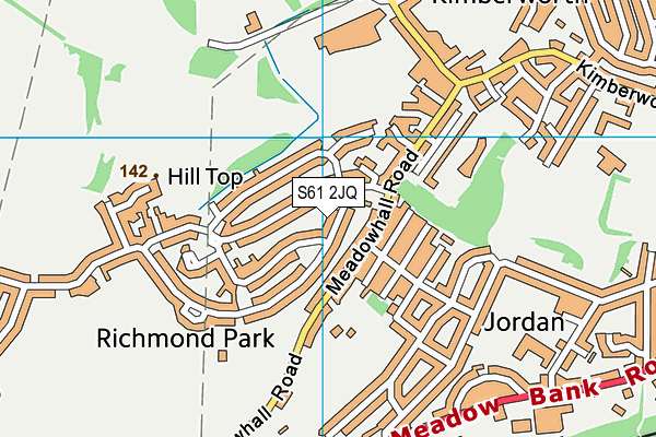 S61 2JQ map - OS VectorMap District (Ordnance Survey)