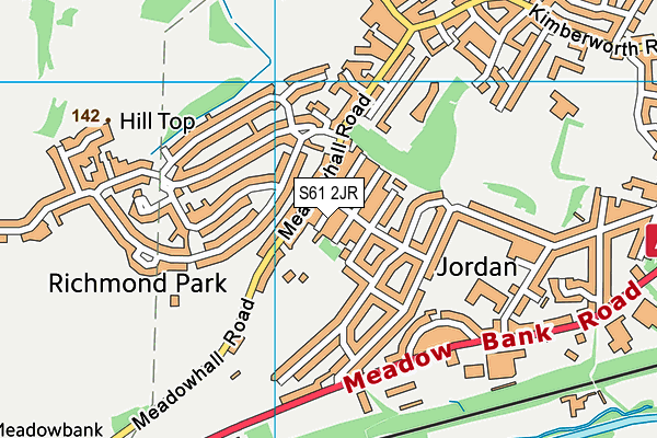 S61 2JR map - OS VectorMap District (Ordnance Survey)