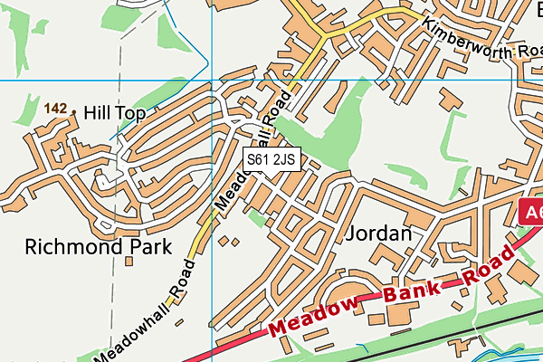 S61 2JS map - OS VectorMap District (Ordnance Survey)