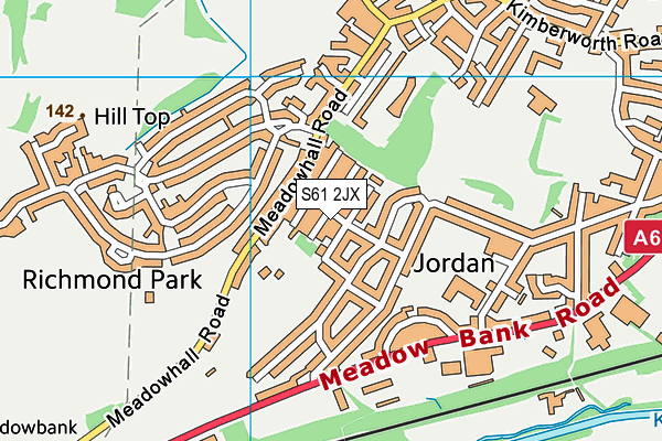 S61 2JX map - OS VectorMap District (Ordnance Survey)