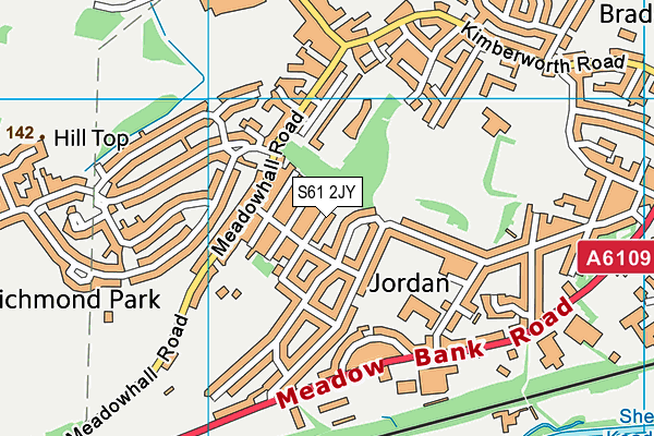 S61 2JY map - OS VectorMap District (Ordnance Survey)