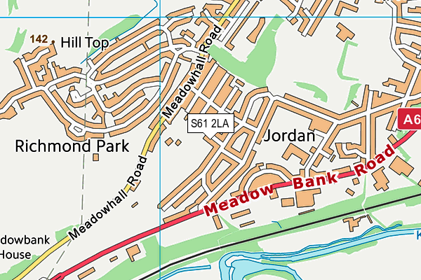 S61 2LA map - OS VectorMap District (Ordnance Survey)