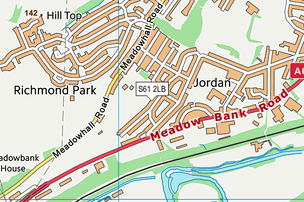 S61 2LB map - OS VectorMap District (Ordnance Survey)