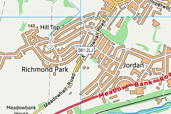 S61 2LJ map - OS VectorMap District (Ordnance Survey)