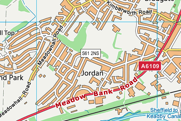 S61 2NS map - OS VectorMap District (Ordnance Survey)