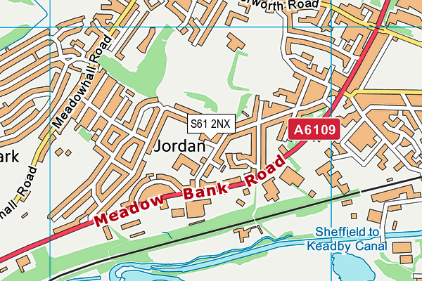 S61 2NX map - OS VectorMap District (Ordnance Survey)