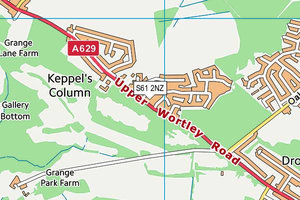 S61 2NZ map - OS VectorMap District (Ordnance Survey)