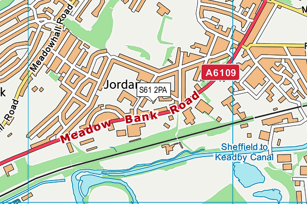 S61 2PA map - OS VectorMap District (Ordnance Survey)