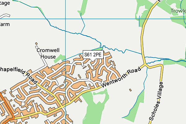 S61 2PE map - OS VectorMap District (Ordnance Survey)