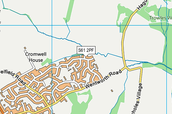 S61 2PF map - OS VectorMap District (Ordnance Survey)