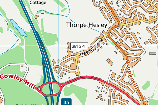 Thorpe Hesley Recreation Ground map (S61 2PT) - OS VectorMap District (Ordnance Survey)