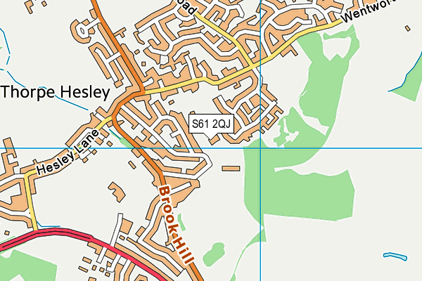 S61 2QJ map - OS VectorMap District (Ordnance Survey)