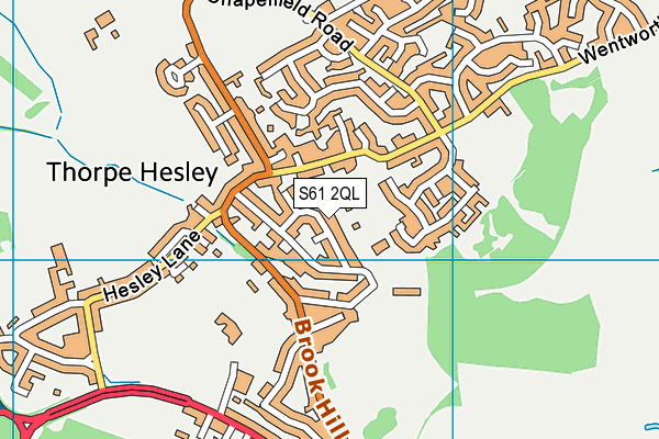 S61 2QL map - OS VectorMap District (Ordnance Survey)