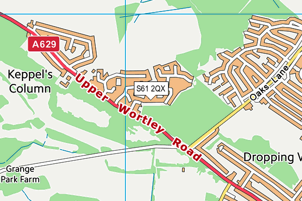S61 2QX map - OS VectorMap District (Ordnance Survey)