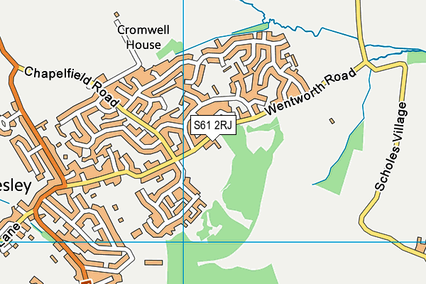 S61 2RJ map - OS VectorMap District (Ordnance Survey)