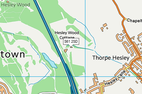 S61 2SD map - OS VectorMap District (Ordnance Survey)