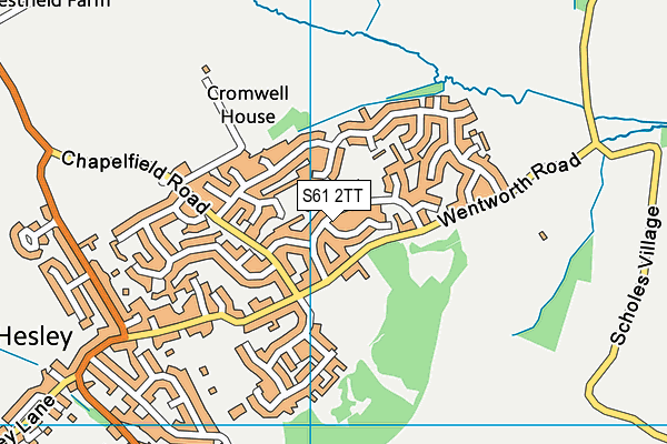 S61 2TT map - OS VectorMap District (Ordnance Survey)