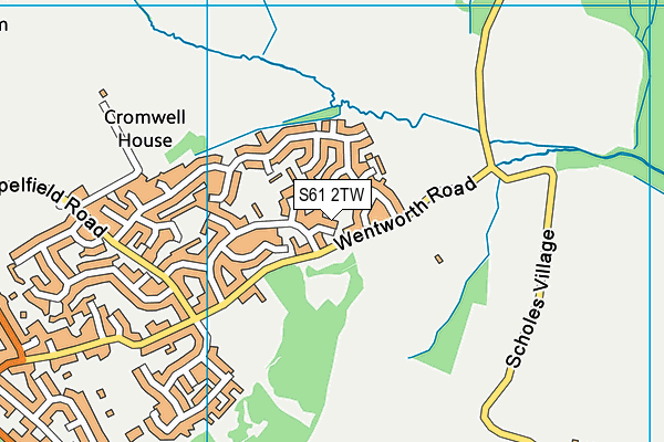 S61 2TW map - OS VectorMap District (Ordnance Survey)
