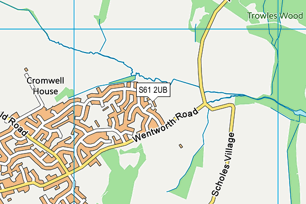 S61 2UB map - OS VectorMap District (Ordnance Survey)