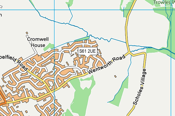 S61 2UE map - OS VectorMap District (Ordnance Survey)
