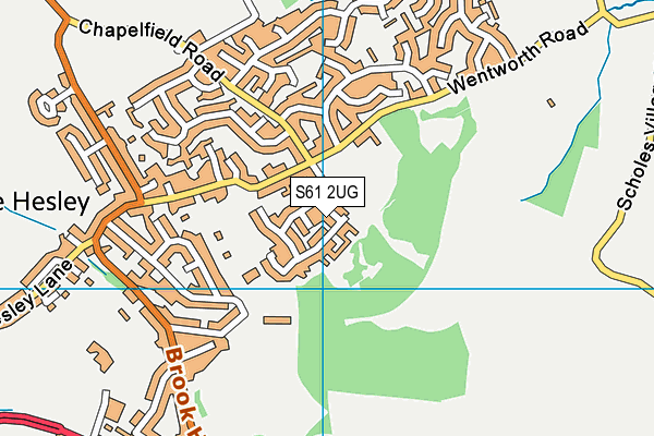 S61 2UG map - OS VectorMap District (Ordnance Survey)