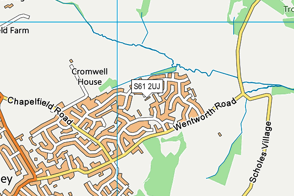 S61 2UJ map - OS VectorMap District (Ordnance Survey)