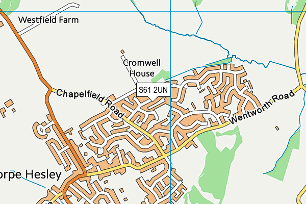 S61 2UN map - OS VectorMap District (Ordnance Survey)