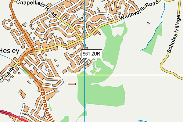 S61 2UR map - OS VectorMap District (Ordnance Survey)