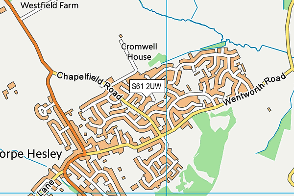 S61 2UW map - OS VectorMap District (Ordnance Survey)