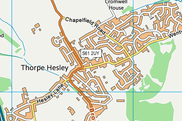 S61 2UY map - OS VectorMap District (Ordnance Survey)